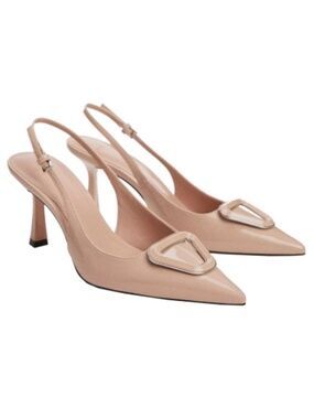 Mango Patent Leather Slingback Pumps